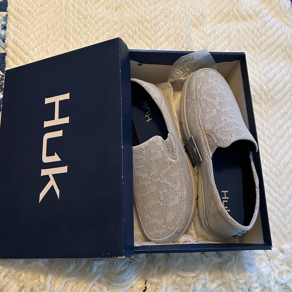 Huk Light Gray Slip-On Sneakers